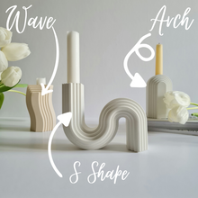 Load image into Gallery viewer, Geometric Candlestick Holders