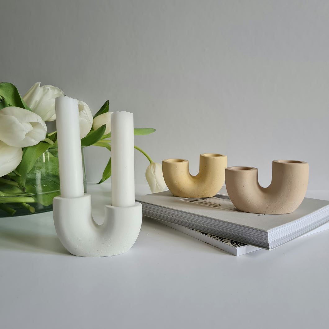 U Shaped Double Candle Holder